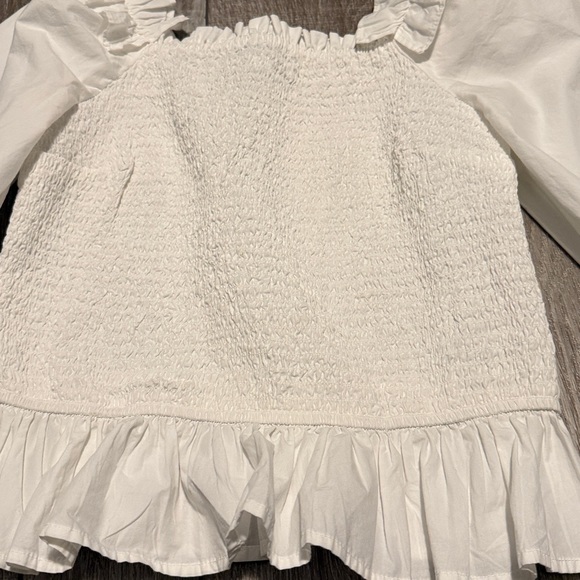 The Drop Women’s Marisol 3/4 Sleeve Ruffle Smock Top - Picture 3 of 5